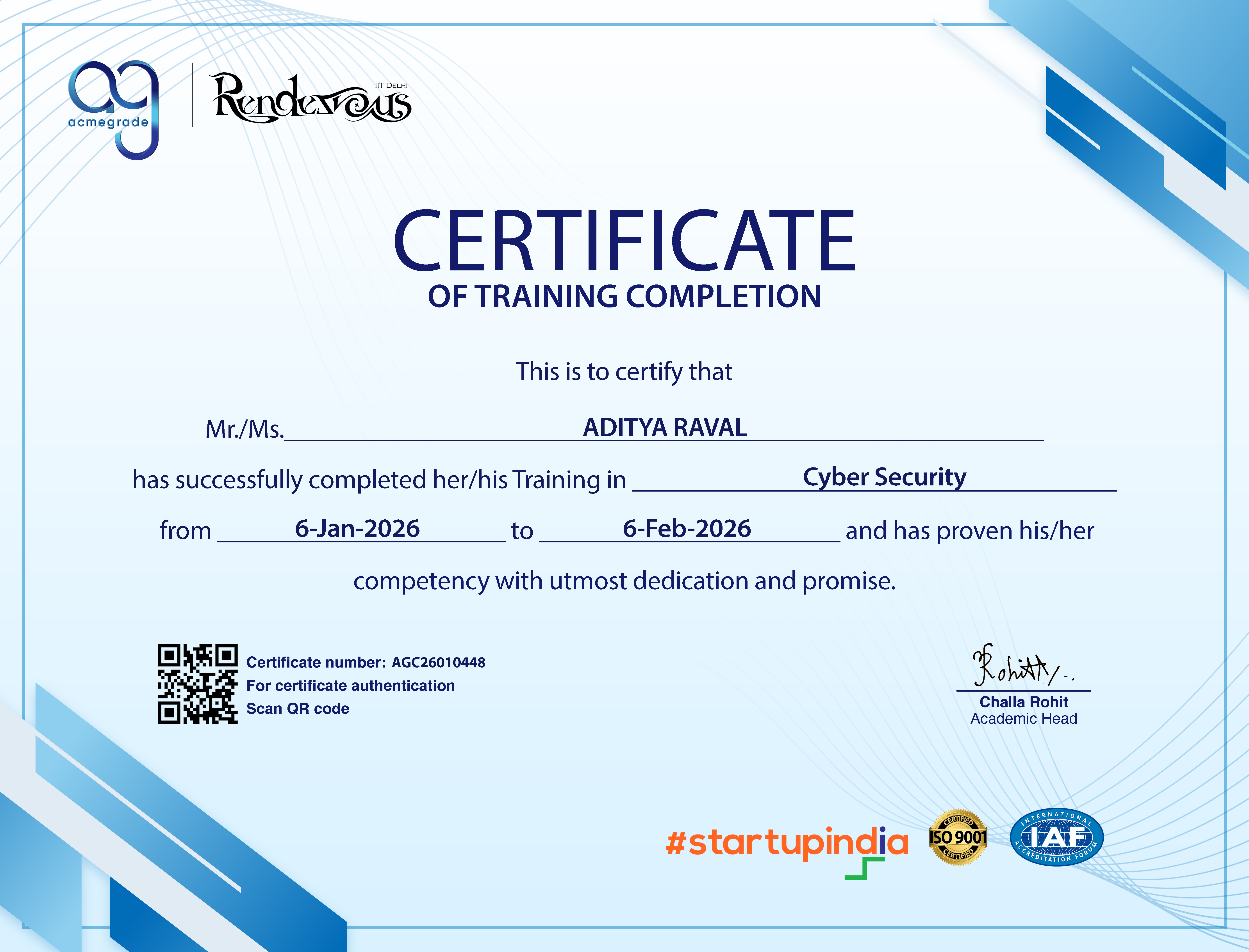 Cybersecurity Fundamentals Certificate